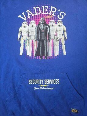 Star Wars Vaders Security Services Blue Hoodie Men's Small